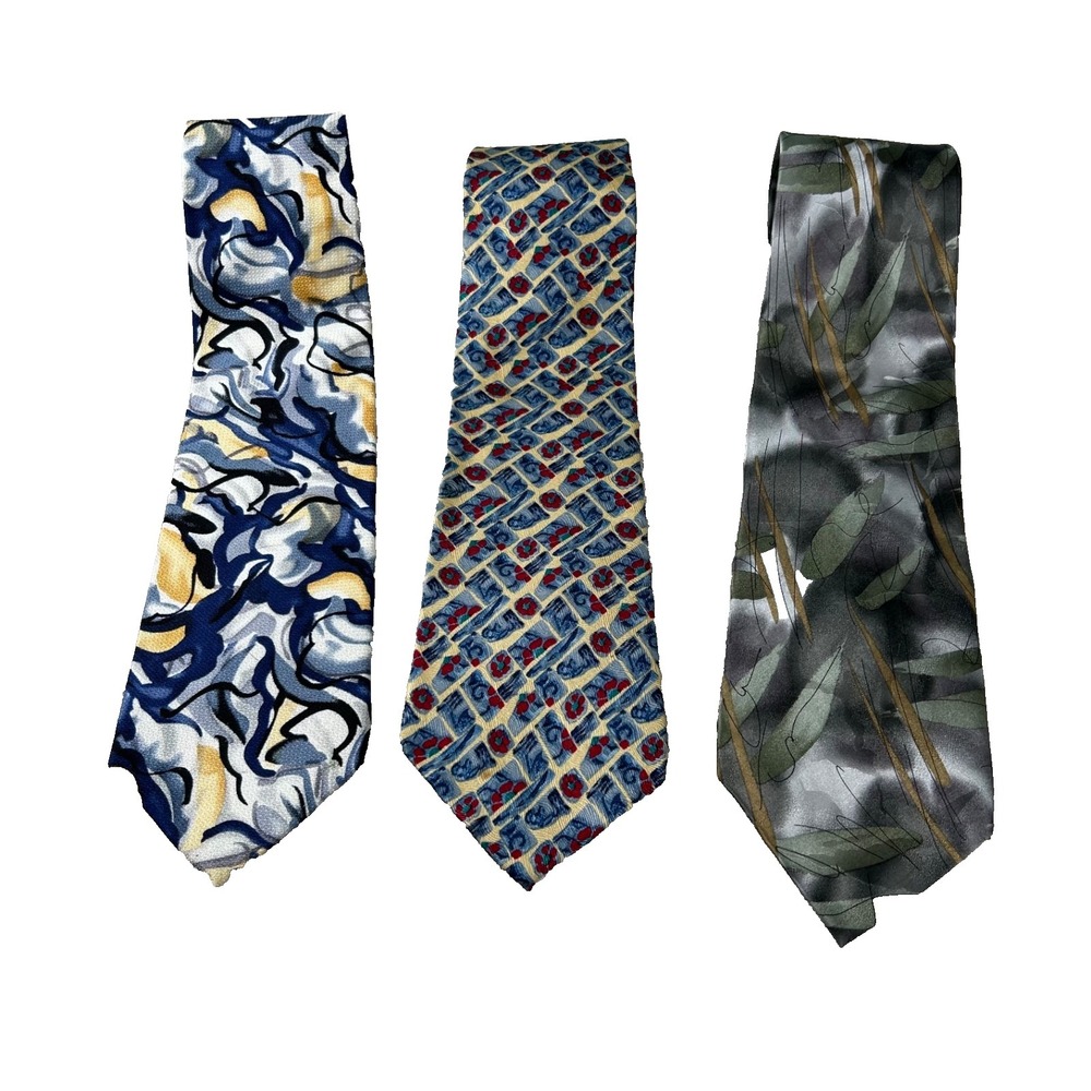 Jerry Garcia Necktie Lot of 3 Silk Geometric y2K Colorful Lunch Thirty Seven